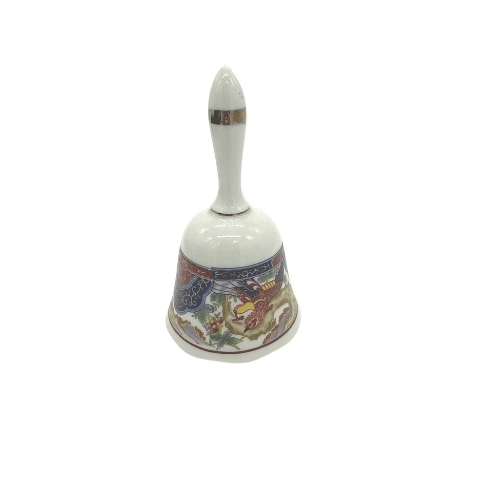 Heritage Mint Vintage Imari Porcelain Dinner Bell Gold Trim Hand Painted
